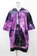 画像1: NieR Clothing / 総柄ZIP半袖パーカー  黒×紫 H-25-04-22-034-PU-TO-KB-ZH (1)