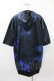 画像2: NieR Clothing / 総柄ZIP半袖パーカー  黒×青 H-25-04-22-036-PU-TO-KB-ZH (2)