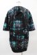 画像2: NieR Clothing / 総柄ZIP半袖パーカー  黒 H-25-04-22-039-PU-TO-KB-ZH (2)