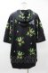 画像2: NieR Clothing / 総柄半袖ZIPパーカー  黒 H-25-04-22-041-PU-TO-KB-ZH (2)