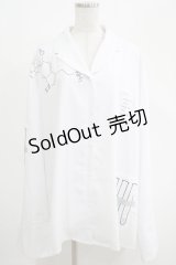 IRO+IRO / 化学モチーフサイエンティストシャツ M 白 H-25-04-23-030-LO-BL-NS-ZH