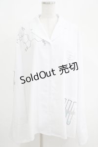 IRO+IRO / 化学モチーフサイエンティストシャツ M 白 H-25-04-23-030-LO-BL-NS-ZH