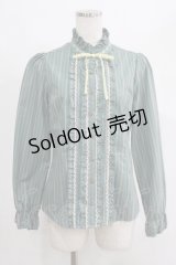 axes femme / ストライプブラウス M グリーン H-25-04-23-031-AX-BL-NS-ZH