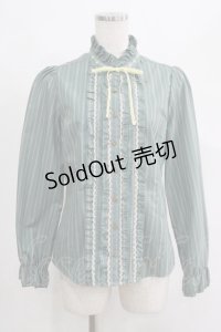 axes femme / ストライプブラウス M グリーン H-25-04-23-031-AX-BL-NS-ZH