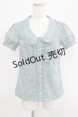 axes femme / ストライプブラウス M グリーン H-25-04-23-032-AX-BL-NS-ZH