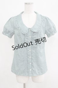 axes femme / ストライプブラウス M グリーン H-25-04-23-032-AX-BL-NS-ZH