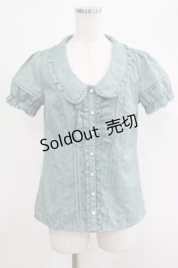 画像1: axes femme / ストライプブラウス M グリーン H-25-04-23-032-AX-BL-NS-ZH