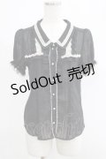 axes femme / ストライプブラウス M ブラック H-25-04-23-038-AX-BL-NS-ZH