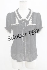 axes femme / ストライプブラウス M ブラック H-25-04-23-038-AX-BL-NS-ZH