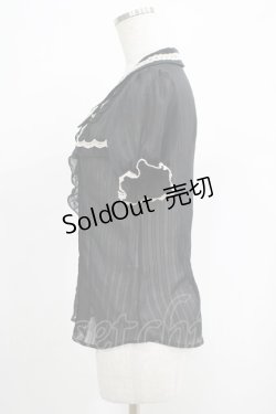 画像2: axes femme / ストライプブラウス M ブラック H-25-04-23-038-AX-BL-NS-ZH