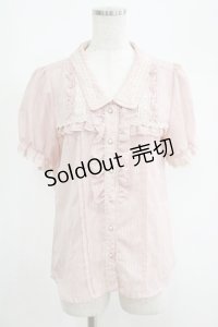 axes femme / ストライプブラウス M ピンク H-25-04-23-039-AX-BL-NS-ZH