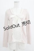 axes femme / シフォンリボントップス M ピンク H-25-04-23-040-AX-TO-NS-ZH