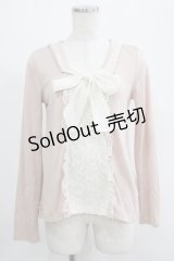 axes femme / シフォンリボントップス M ピンク H-25-04-23-040-AX-TO-NS-ZH