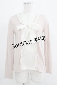 axes femme / シフォンリボントップス M ピンク H-25-04-23-040-AX-TO-NS-ZH