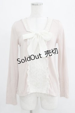 画像1: axes femme / シフォンリボントップス M ピンク H-25-04-23-040-AX-TO-NS-ZH