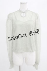 EATME / デコルテレースブラウス F グリーン H-25-04-23-041-LO-TO-YZ-ZH