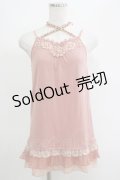 axes femme / 裾プリーツキャミソール M ピンク H-25-04-23-054-AX-TO-NS-ZH