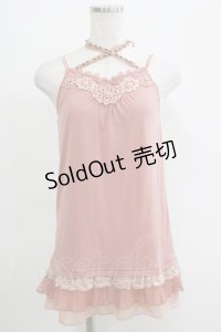 axes femme / 裾プリーツキャミソール M ピンク H-25-04-23-054-AX-TO-NS-ZH