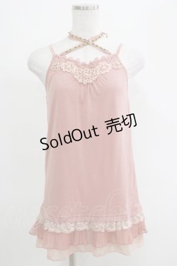 画像1: axes femme / 裾プリーツキャミソール M ピンク H-25-04-23-054-AX-TO-NS-ZH