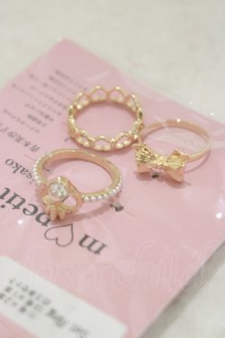 画像2: m petit by misako / AMハートリボン3Pリング 11号、13号 ゴールド H-25-04-23-063-LO-ZA-NS-ZH