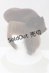 Amavel / ベロアリボン付ベレー帽  ブラウン H-25-04-23-081-CA-AC-NS-ZH