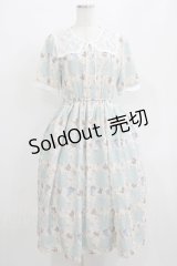 Fi.n.t / レース付け衿レトロフラワーチェック柄ワンピース Free SAX×WH H-25-04-23-018-CA-OP-NS-ZH
