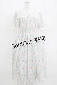 Fi.n.t / レース付け衿レトロフラワーチェック柄ワンピース Free SAX×WH H-25-04-23-018-CA-OP-NS-ZH