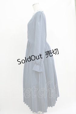 画像2: m petit by misako / レース襟プリーツワンピース L ブルー H-25-04-23-019-LO-OP-YZ-ZH