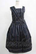 Jane Marple Dans Le Salon / Old England stripe coronation dress  ネイビー H-25-04-24-001-JM-OP-KB-ZT160