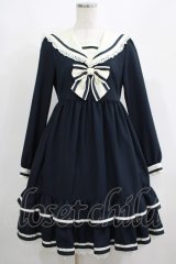 Melody BasKet / フリルセーラーワンピース  ネイビー H-25-04-24-045-LO-OP-KB-ZH