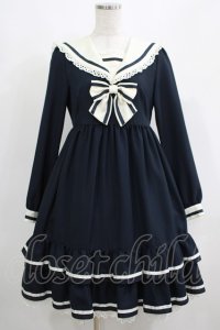 Melody BasKet / フリルセーラーワンピース  ネイビー H-25-04-24-045-LO-OP-KB-ZH