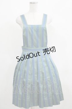 画像1: Jane Marple / Dot Stripe Jacquardのサロペットスカート Free ミント H-25-04-24-049-JM-SK-KB-ZT021