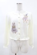 axes femme kawaii / ハロウィンナイト刺繍カーデ M 白 H-25-04-24-1043-AX-TO-NS-ZH