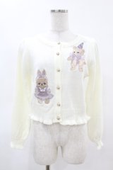 axes femme kawaii / ハロウィンナイト刺繍カーデ M 白 H-25-04-24-1043-AX-TO-NS-ZH