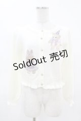 axes femme kawaii / ハロウィンナイト刺繍カーデ M 白 H-25-04-24-1043-AX-TO-NS-ZH