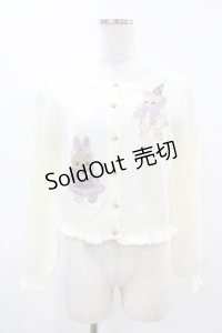 axes femme kawaii / ハロウィンナイト刺繍カーデ M 白 H-25-04-24-1043-AX-TO-NS-ZH