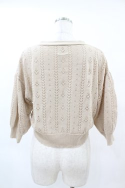 画像2: F&A / ドライフラワー釦透かし編みカーディガン Free BEIGE H-25-04-24-1046-LO-TO-NS-ZH