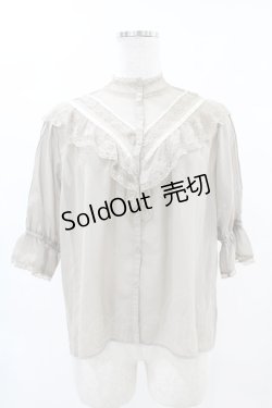 画像1: an another angelus / シースルーヨーク切替ブラウス Free OLIVEGREEN H-25-04-24-1047-CA-BL-NS-ZH