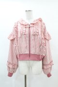 axes femme kawaii / フリルフーディブルゾン M ピンク H-25-04-24-1052-AX-JA-NS-ZH