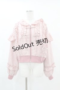 axes femme kawaii / フリルフーディブルゾン M ピンク H-25-04-24-1052-AX-JA-NS-ZH