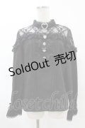 DearMyLove / ハートビジューリボンオフショル風レースブラウス L ブラック H-25-04-24-1057-EL-BL-NS-ZH