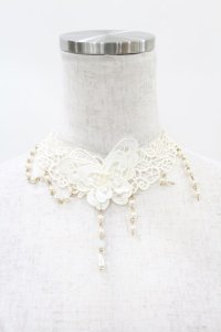 axes femme / 蝶モチーフレースチョーカー  オフ H-25-04-24-1010-AX-AC-NS-ZH