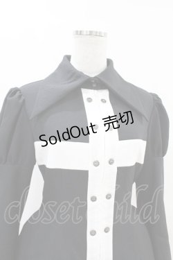 画像4: ATELIER BOZ / カレン十字架長袖ワンピース L ブラック/ホワイト H-25-04-24-1014-EL-OP-NS-ZH