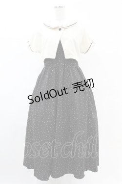 画像1: an another angelus / ジャケット付きドットキャミワンピース Free BLACK H-25-04-24-1018-CA-OP-NS-ZH