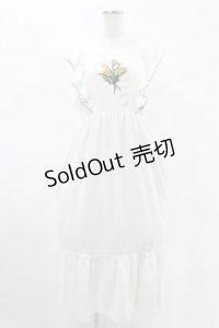 Fi.n.t / アートフラワー刺繍ショルダーフリルワンピース Free OFF WHITE H-25-04-24-1020-CA-OP-NS-ZH