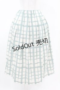 an another angelus / ペイントタッチ柄タックスカート Free GREEN×WH H-25-04-24-1022-CA-SK-NS-ZH