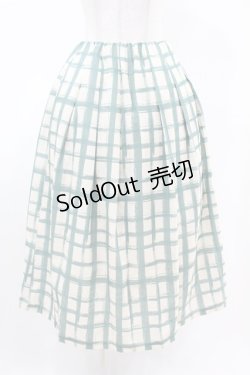 画像1: an another angelus / ペイントタッチ柄タックスカート Free GREEN×WH H-25-04-24-1022-CA-SK-NS-ZH