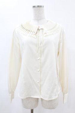 画像1: an another angelus / リボンタイ付きプリーツカラーブラウス Free OFF WHITE H-25-04-24-1040-CA-BL-NS-ZH