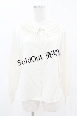 画像1: an another angelus / リボンタイ付きプリーツカラーブラウス Free OFF WHITE H-25-04-24-1040-CA-BL-NS-ZH