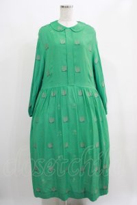 Jane Marple Dans Le Salon / EIIR jacquard dayドレス  エメラルドグリーン H-25-04-24-006-JM-OP-KB-ZH